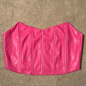 Pink Strapless Corset Top